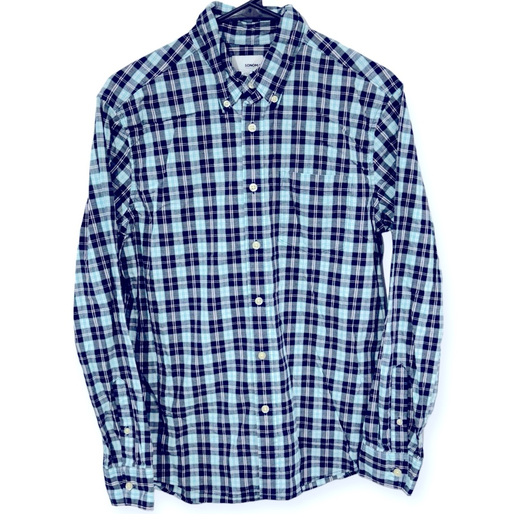 Sonoma Men’s Long Sleeve Plaid Shirt Size S